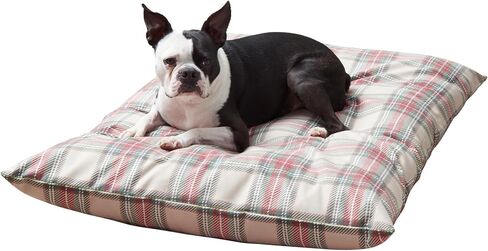 Happy Hounds Charlie Holiday Plaid Throw Pillow Dog Bed, Large (48 x 36 in.) in Saudi Arabia