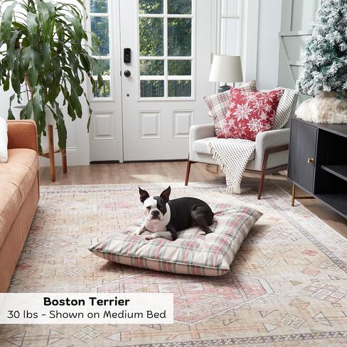 Happy Hounds Charlie Holiday Plaid Throw Pillow Dog Bed, Large (48 x 36 in.) in Saudi Arabia