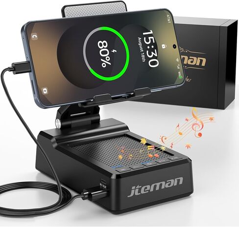 JTEMAN Gifts for Men Women,Adjustable Cell Phone Stand with Bluetooth Speaker and Charging Function,Cool Tech Gadgets Gift Idea for Dad Mom Birthday in Kuwait
