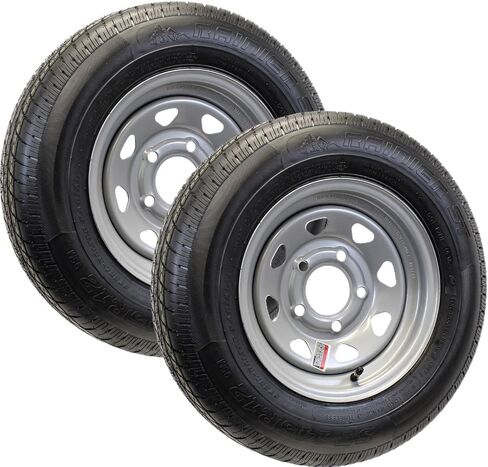 Ecustomrim 2 عبوة الإطار الشعاعي على Rim ST145R12 ST145/R12 نطاق التحميل D 5-4.5 Silver Spoke Wheel-6 سنوات ضمان مع الطريق المجاني in Kuwait
