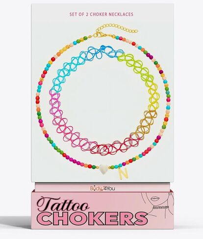 bodyj4you 2pc قلادة قلادة أولية للأطفال - خطاب قلادة القلب سحر Goldtone Y2K Boho ذوي الخطر - هدية شخصية مراهقة الفتيات المجوهرات - المجوهرات - إجازة الشاطئ الإكسسوارات الصيفية in Kuwait