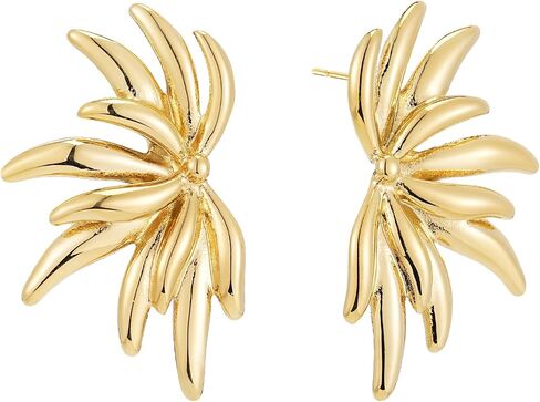 Sylph Statement Earrings for Women Trendy large Chunky Gold Earrings Boho Gold Plated Sun Ray Earrings Simple Big Dangle Drop Stud Earrings Hypoallergenic Fashion Jewelry Gifts for Women Girls in Saudi Arabia