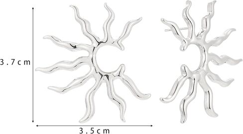 Sylph Statement Earrings for Women Trendy large Chunky Gold Earrings Boho Gold Plated Sun Ray Earrings Simple Big Dangle Drop Stud Earrings Hypoallergenic Fashion Jewelry Gifts for Women Girls in Kuwait