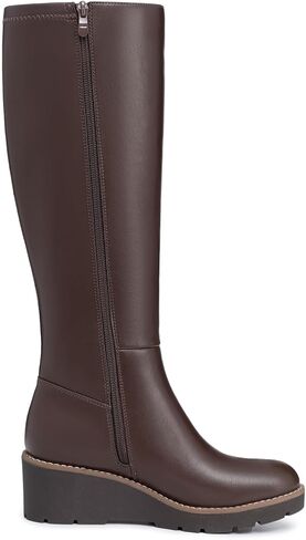 Athlefit Women's Knee High Boots Wedge Platform Comfortable Tall Long Boots with Side Zipper in Kuwait