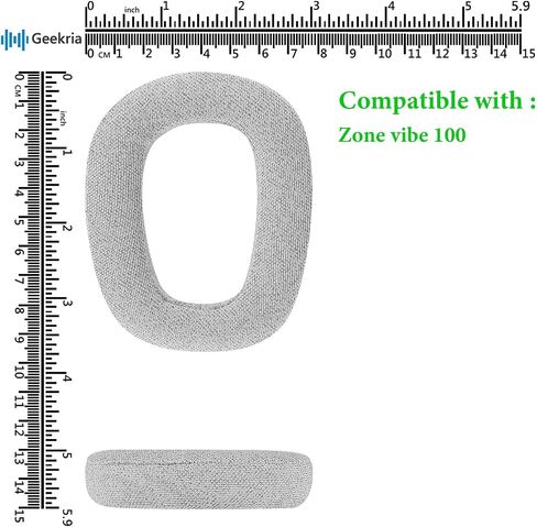 Geekria Comfort Mesh Fabric Replacement Ear Pads for Logitech Zone Vibe 100 Headphones Ear Cushions, Headset Earpads, Ear Cups Cover Repair Parts (Black) in Saudi Arabia