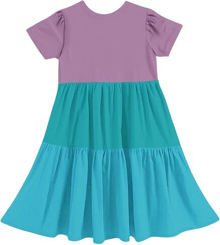 Back to School Dresses for Girls Cute Short Sleeve Midi Dress Summer Holiday Outfits Kids Party Clothes in Saudi Arabia