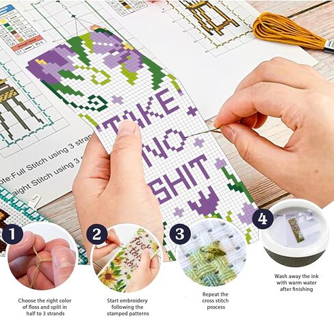 ORIGACH 6 Pcs Cross Stitch Bookmark Kit for Beginner Landscape Castle Stamped Embroidery Stitch Kits for Starter DIY Bookmarks Printed Cross Stitch Kits with 19 Colors Embroidery Floss in Saudi Arabia