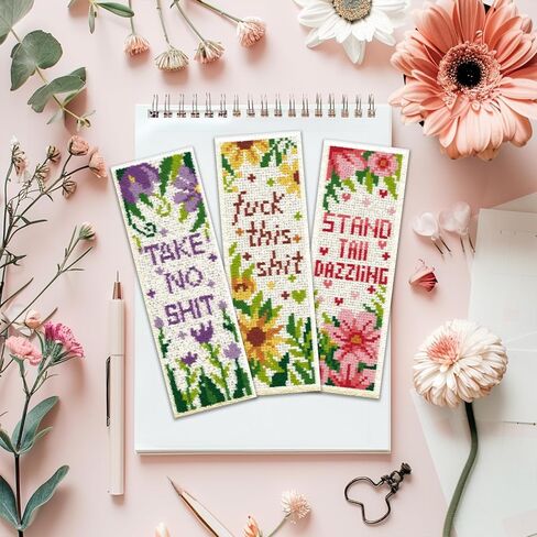 ORIGACH 6 Pcs Cross Stitch Bookmark Kit for Beginner Landscape Castle Stamped Embroidery Stitch Kits for Starter DIY Bookmarks Printed Cross Stitch Kits with 19 Colors Embroidery Floss in Saudi Arabia