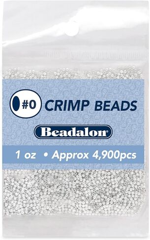 Beadalon Crimp Beads, Size #1, 1.3 mm/.051 in, I.D., 2.0 mm/.078 in, O.D., Silver Plated, 1 oz/28.35 g, Approx. 1,400 pc in Saudi Arabia