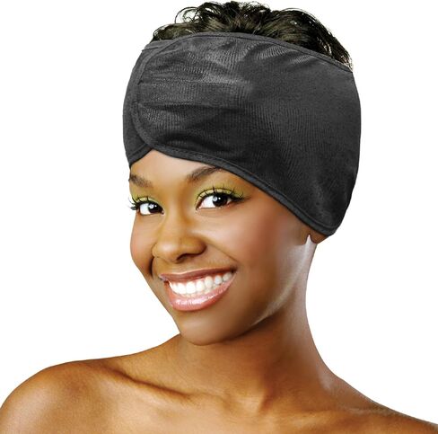 Donna Argan & Black Castor Satin Wrap - Face Wash, Headbands for Women, Make Up - Luxurious Hair Care & Skin Essentials for Radiant Beauty and Elegance, 1PC BLACK COLOR in Saudi Arabia