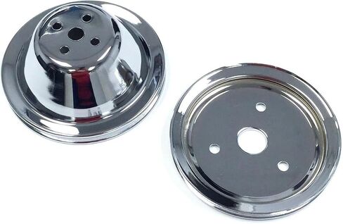 Chrome Steel 1 Groove Pulley Kit, Compatible with Chevy SB Short Water Pump 283 327 350 V8 in Saudi Arabia
