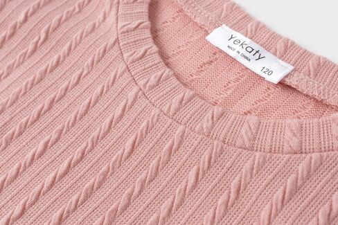 Yekaty Girls' Clothing Sets Ribbed Knit Long Sleeve Shirts and Camo Pants Girls Clothes 2 Piece Fall Outfits in Saudi Arabia