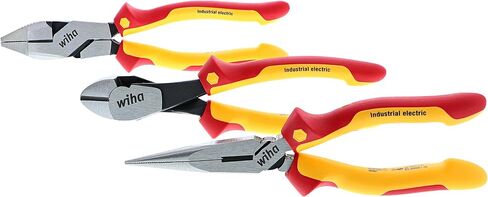 Wiha 32968 3 Piece Insulated Industrial Grip Pliers and Cutters Set, Red in Saudi Arabia