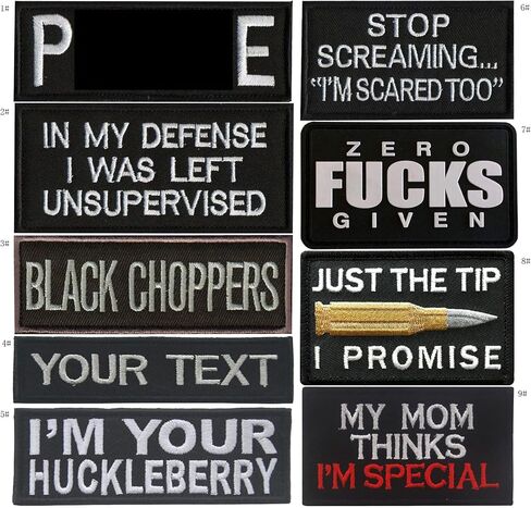 2 PCS AliPlus I'm Your Huckleberry Patches Embroidered Tactical Morale Patch Hook and Loop(Brown) in Kuwait