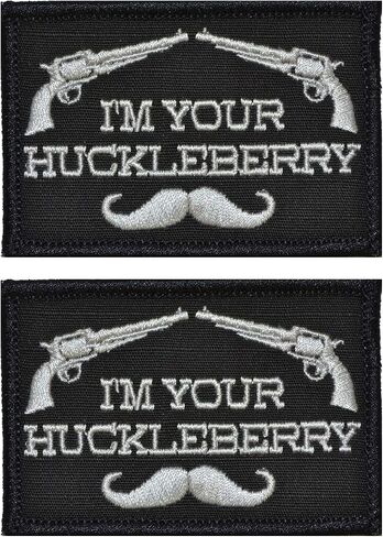 2 PCS AliPlus I'm Your Huckleberry Patches Embroidered Tactical Morale Patch Hook and Loop(Brown) in Kuwait