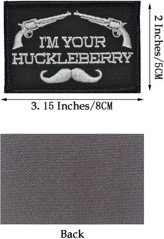 2 PCS AliPlus I'm Your Huckleberry Patches Embroidered Tactical Morale Patch Hook and Loop(Brown) in Kuwait