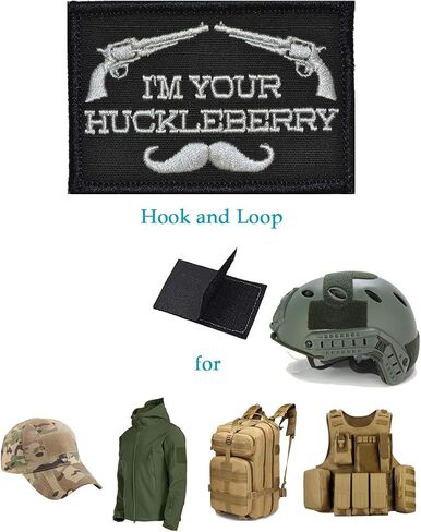 2 PCS AliPlus I'm Your Huckleberry Patches Embroidered Tactical Morale Patch Hook and Loop(Brown) in Kuwait