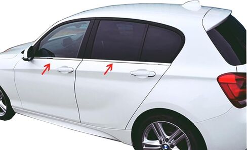 غطاء المطاط النافذة Melexi Chrome Trim 4 PCS Steel متوافق مع BMW 1 Series F20 F21 2011 إلى 2018 in Kuwait