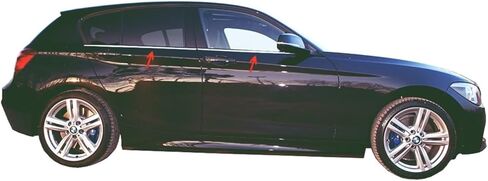 غطاء المطاط النافذة Melexi Chrome Trim 4 PCS Steel متوافق مع BMW 1 Series F20 F21 2011 إلى 2018 in Kuwait