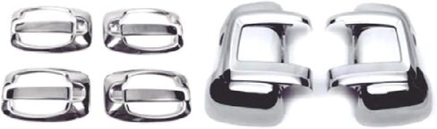 غطاء مرآة Melexi Chrome 2 PCS ABS + Door Handle Cover 4 Door Steel متوافق مع RAM Promaster 2014 فصاعدًا (ذراع قصيرة) in Kuwait