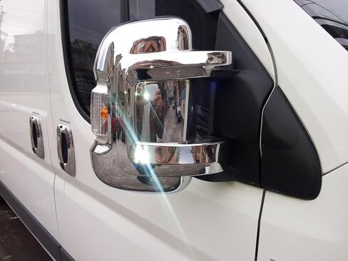 غطاء مرآة Melexi Chrome 2 PCS ABS + Door Handle Cover 4 Door Steel متوافق مع RAM Promaster 2014 فصاعدًا (ذراع قصيرة) in Kuwait