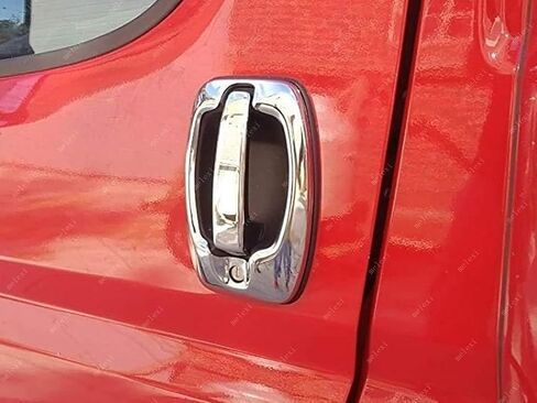 غطاء مرآة Melexi Chrome 2 PCS ABS + Door Handle Cover 4 Door Steel متوافق مع RAM Promaster 2014 فصاعدًا (ذراع قصيرة) in Kuwait