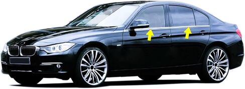غطاء مطاط النافذة Melexi Chrome Trim 4 PCS من الصلب متوافق مع BMW 3 Series F30 2011 إلى 2018 in Kuwait