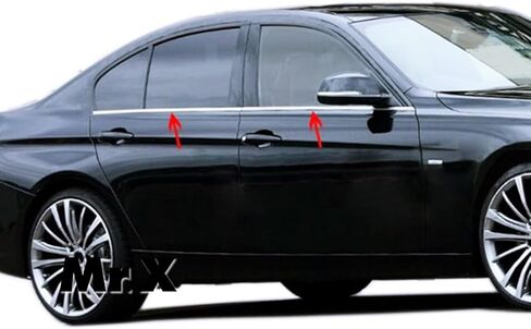 غطاء مطاط النافذة Melexi Chrome Trim 4 PCS من الصلب متوافق مع BMW 3 Series F30 2011 إلى 2018 in Kuwait