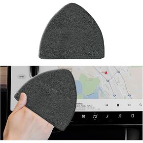 Car Touch Screen Cleaner Cloth, Microfiber Vehicle Touchscreen Cleaning Pad, Foldable Automotive Interior Screen Wipes Accessories for Dashboard LCD Display, Universal Fit(Square/Black Grey) in Saudi Arabia