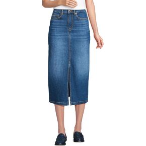 Lands' End Women's Soft Denim Midi Column Skirt in Saudi Arabia