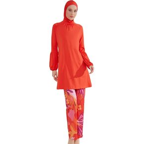 Islamic Full-Length Modest Swimsuit for Muslim Women | 4 PCS Burkini Set Top, Pants, Cap, Bustier | Full Coverage Rash Guard in Saudi Arabia