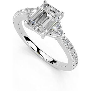 خاتم الخطوبة مع مختبر معتمد مع مختبر مع مختبر معدة مع ماس تريليانت الجانبي وفرقة هدئة للنساء in Kuwait