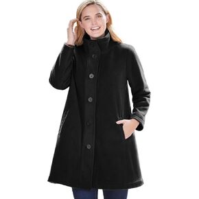 Woman Within Plus Size Fleece Swing Funnel-Neck Coat in Saudi Arabia