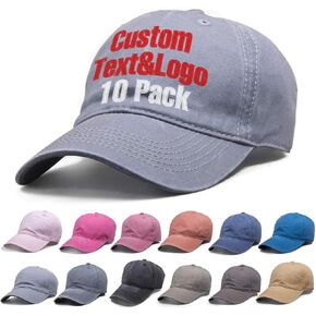 10Pack مخصص في الجهة الأمامية والخلفية قبعة البيسبول 100 ٪ قبعة مطرزة على القطن بنسبة 100 ٪ في حزمة 10 -bulk 10 in Kuwait