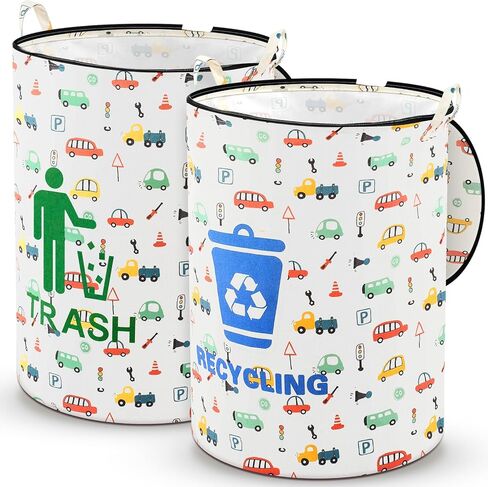 2 Pcs 30 Gallon Collapsible Pop up Trash Can Portable Camping Garbage Can with Zippered Lid Rv Reusable Camping Trash Bag Laundry Hamper for Camping Yard Waste Bag Leaf Bag Toy Bin in Saudi Arabia