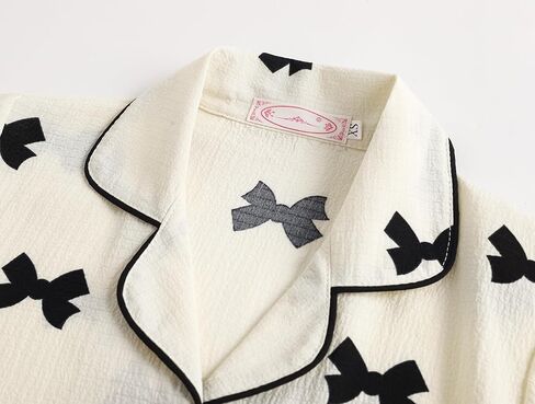 Girls Pajamas Short Sleeve with Shorts Button Down Loose Fit Summer Sleepwear Soft Wrinkle Muslin Nighty 2pcs in Kuwait