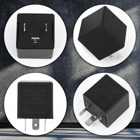 CF13 LED Flasher Relay for Turn Signal, 12V Universal Car Blinker Relay for Fixing Hyper Flash & Turn Signal Flickering, Compatible with Cars Trucks SUVs Accessories in Kuwait