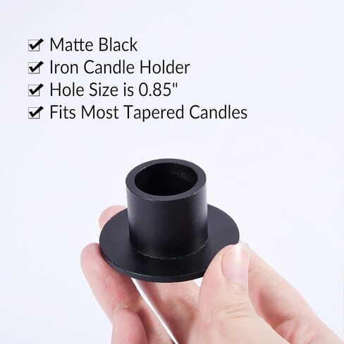 2PCS Black Taper Candle Holders, Matte Iron Candlestick Holders Centerpieces for Home Decoration, Wedding Anniversary, Party, Housewarming Gifts. in Kuwait