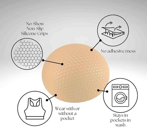 Non-Slip Bra Inserts for Shaping Coverage and Balance in Sports Bras Swimsuits - Oval in Saudi Arabia