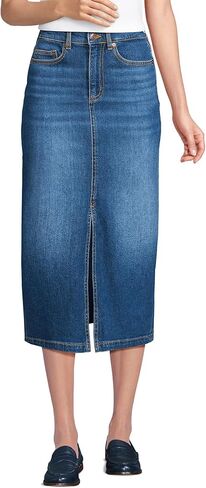Lands' End Women's Soft Denim Midi Column Skirt in Saudi Arabia