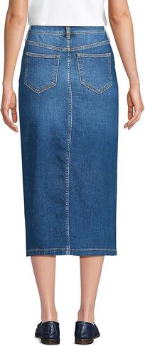 Lands' End Women's Soft Denim Midi Column Skirt in Saudi Arabia
