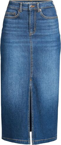 Lands' End Women's Soft Denim Midi Column Skirt in Saudi Arabia