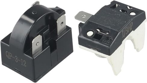 Refrigerator Starter Relay Replacement 2 Pins Compressor Overload Protector Electrical Equipment Supplies(2pin 12ohm 1 3HP) in Saudi Arabia