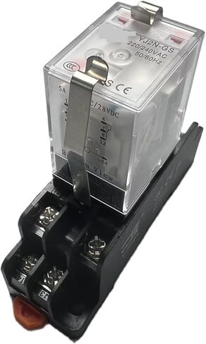 YJ2N-GS AC 220V DC 12V 24V 5A Coil Small Intermediate Relay Low Power 2 Groups of 8 Pins with Lights(Relay with Socket,DC 110V) in Saudi Arabia