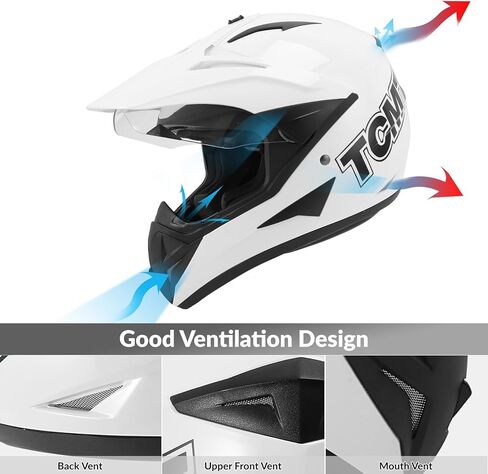 TCMT Unisex-Adult Motorcycle Full Face Off Road Helmet Dirt Bike Motocross ATV Mountain Bike MX Helmet DOT Approved in Saudi Arabia