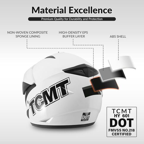 TCMT Unisex-Adult Motorcycle Full Face Off Road Helmet Dirt Bike Motocross ATV Mountain Bike MX Helmet DOT Approved in Saudi Arabia