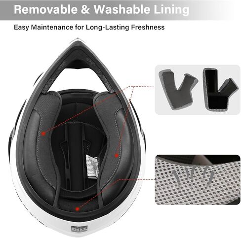 TCMT Unisex-Adult Motorcycle Full Face Off Road Helmet Dirt Bike Motocross ATV Mountain Bike MX Helmet DOT Approved in Saudi Arabia