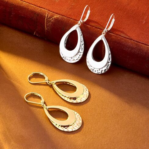 925 Sterling Silver Teardrop Dangle أقراط للنساء طبقة متدلية قطرة تتدلى من المجوهرات Hypoallergenic Boho Teardrop Leverback Dangle Elings for Jewelry Gifts in Kuwait