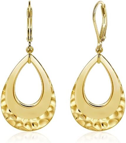 925 Sterling Silver Teardrop Dangle أقراط للنساء طبقة متدلية قطرة تتدلى من المجوهرات Hypoallergenic Boho Teardrop Leverback Dangle Elings for Jewelry Gifts in Kuwait