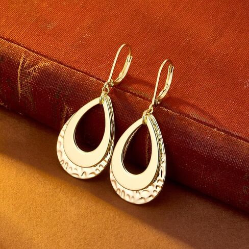 925 Sterling Silver Teardrop Dangle أقراط للنساء طبقة متدلية قطرة تتدلى من المجوهرات Hypoallergenic Boho Teardrop Leverback Dangle Elings for Jewelry Gifts in Kuwait
